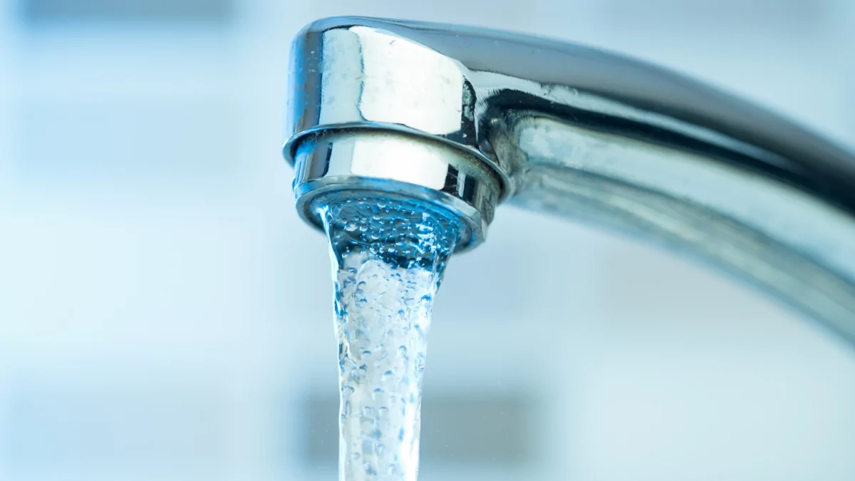 Image shows water running from tap