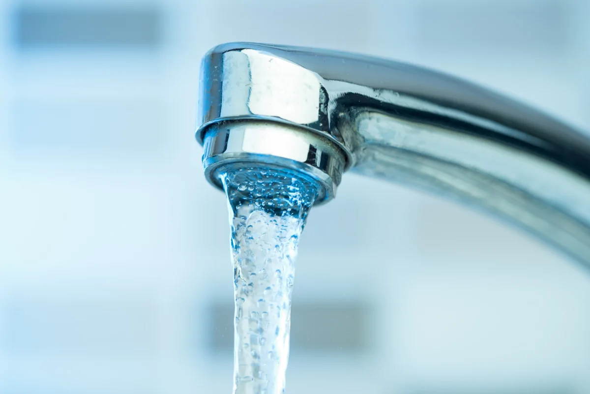 Image shows water running from tap