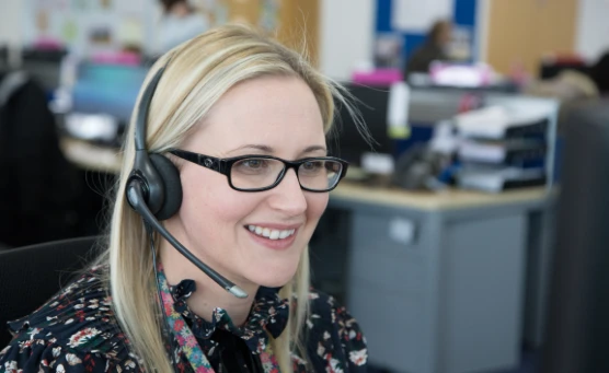 Customer Services Advisor on headset