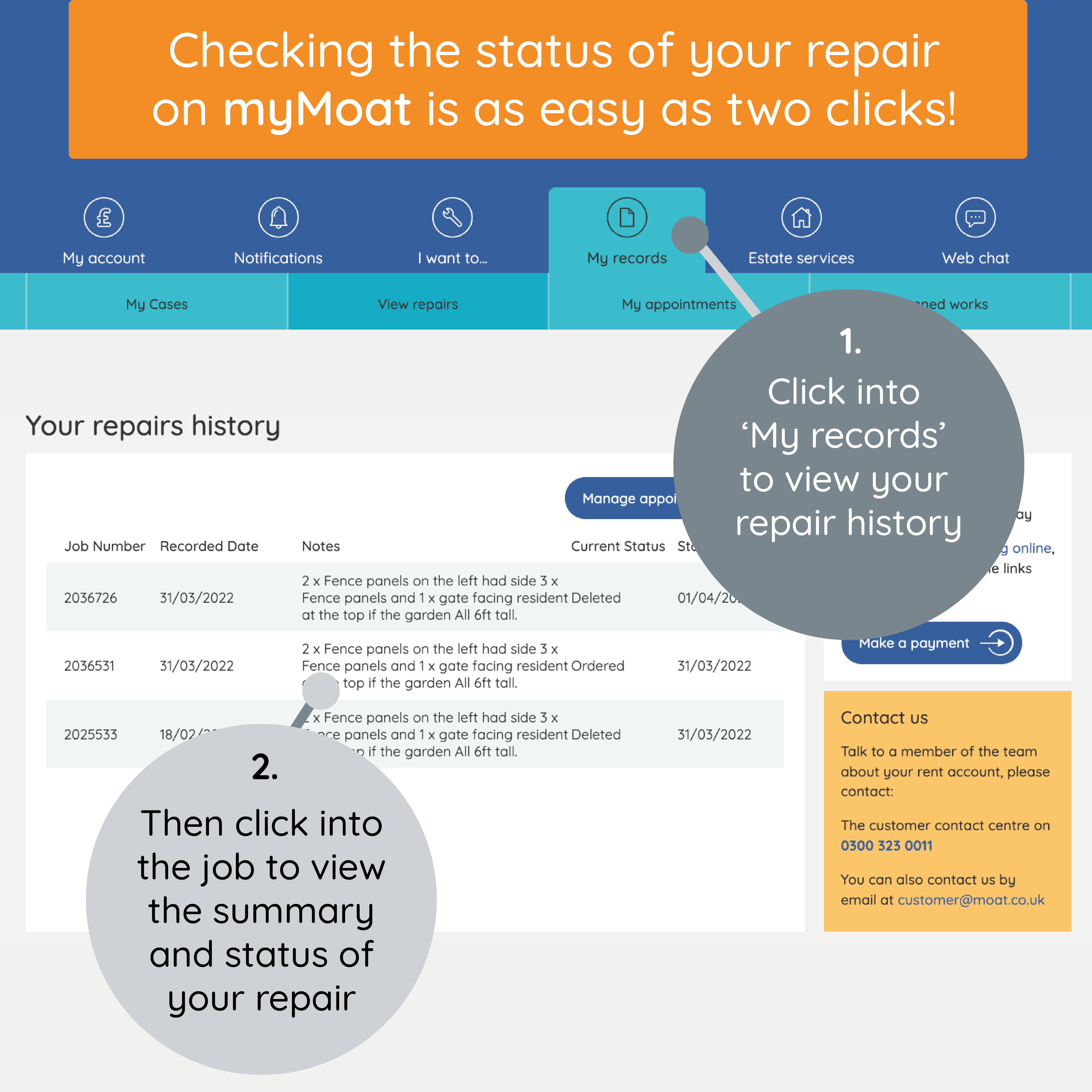 Mymoat Check Repair Status