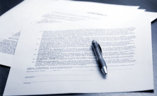 Legal document and pen ready for signing